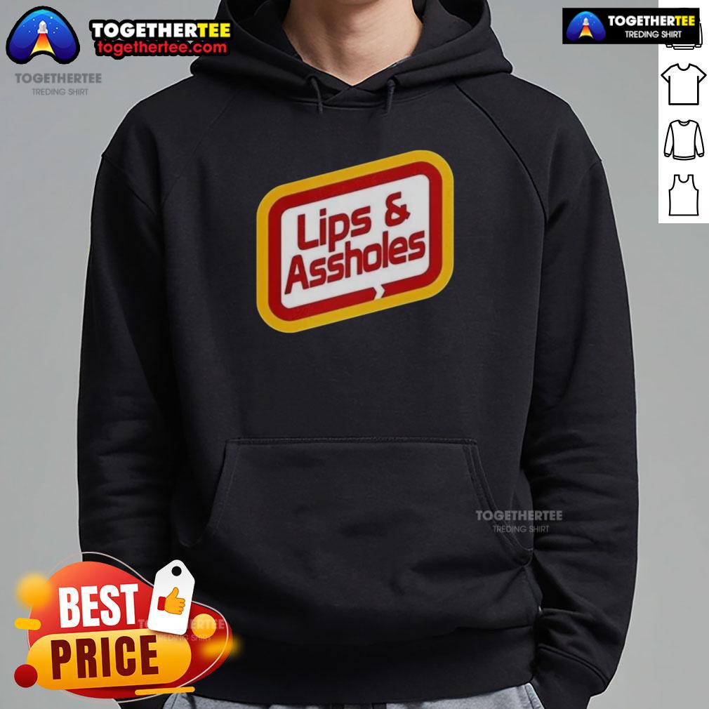Good Lips and Assholes hoodie featuring bold graphic design, perfect for casual wear and making a statement.