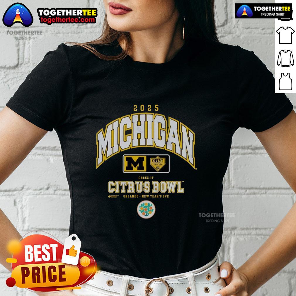 2025 Ladies Tee featuring Good Michigan Wolverines design for Cheez-It Citrus Bowl, perfect for fans and game day.