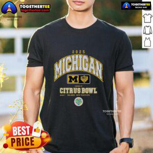 Good Michigan Wolverines Cheez-It Citrus Bowl 2025 T-Shirt featuring vibrant graphics and team colors, perfect for fans.
