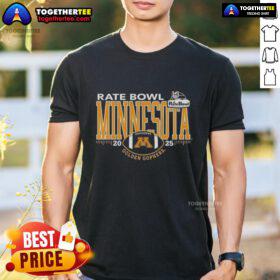 Alt Text: Good Minnesota Golden Gophers 2025 Rate Bowl Logo T-Shirt featuring vibrant team colors and bold graphics.