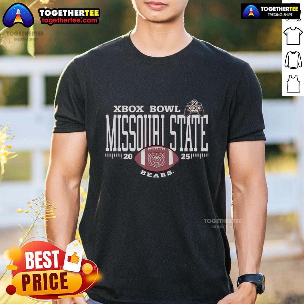 Alt Text: Good Missouri State Bears 2025 Xbox Bowl Logo T-Shirt featuring vibrant graphics and team colors for fans.