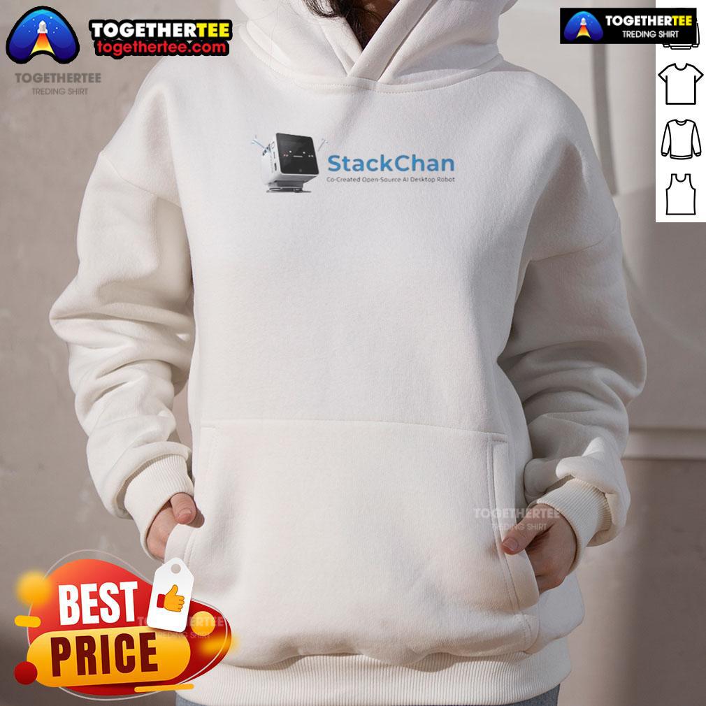 Alt Text: Good StackChan co-created open source AI desktop robot hoodie in vibrant colors, perfect for tech enthusiasts.