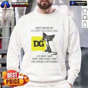 Grumpy cat sweatshirt design with humorous text I'm a Grumpy Dollar General Woman for casual wear lovers.