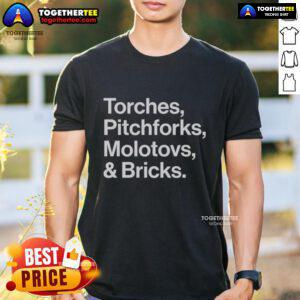 Good Torches Pitchforks Molotovs And Bricks 2025 World Tour T-Shirt featuring vibrant graphics and tour dates.