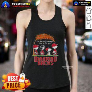 Happy Arizona Diamondbacks X Peanuts Snoopy tank top celebrating autumn and the joys of the season.
