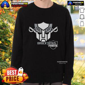 Alt Text: Happy Brocktimus Prime Transformers logo sweatshirt featuring vibrant graphic design and comfortable fit.