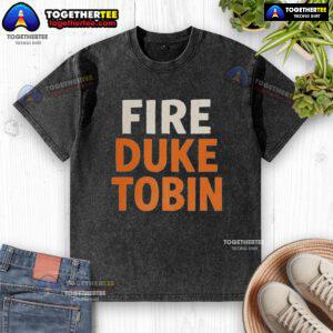 Happy Cincinnati Bengals NFL fire Duke Tobin letter washed t-shirt with vibrant team colors and logo on display.