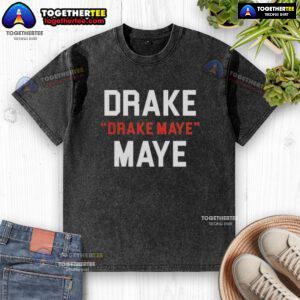 Happy Drake Maye wearing a New England Patriots washed t-shirt, showcasing his support for the team.