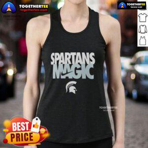 Hot Michigan State Spartans football tank top featuring Spartans Magic and Nike logo, perfect for game day.