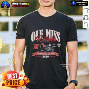 Hot Ole Miss Rebels CFP Quarterfinal Allstate Sugar Bowl 2026 T-shirt featuring bold team graphics and vibrant colors.
