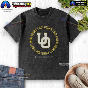 Oregon Ducks 2025-2026 College Football Playoff Fight Song washed t-shirt in green, featuring team logo and vintage design.