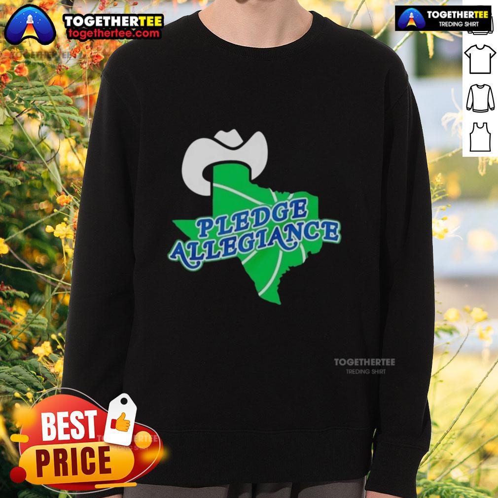 Hot Pledge Allegiance Dallas Mavericks basketball sweatshirt featuring team colors and logo for fans and athletes.