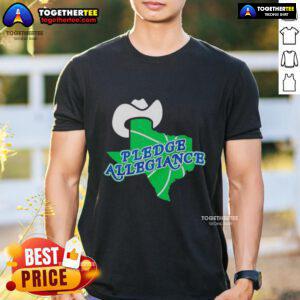 Hot Pledge Allegiance Dallas Mavericks Basketball T-Shirt featuring team colors and logo, perfect for fans and game day.