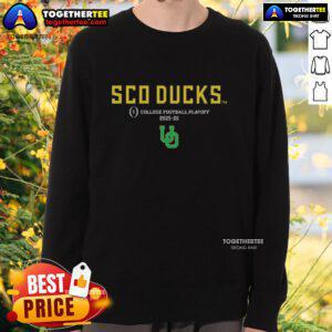 Alt Text: Oregon Ducks 2025-2026 College Football Playoff sweatshirt featuring vibrant team colors and logo design.