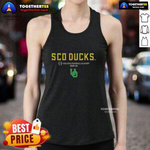 Hot SCO Ducks Oregon Ducks 2025-2026 College Football Playoff tank top featuring vibrant team colors and logo.