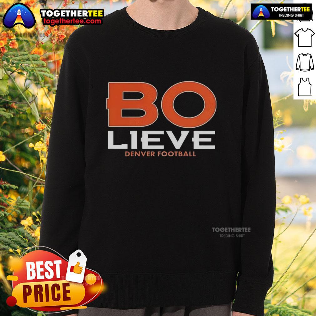 Denver Broncos Bolieve sweatshirt by Nice BO NIX, showcasing team colors and logo, perfect for fans and game day.