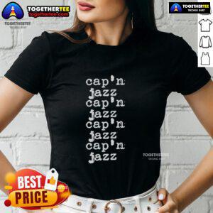 Stylish Cap'n Jazz type ladies tee featuring vibrant design, perfect for music lovers and casual wear.