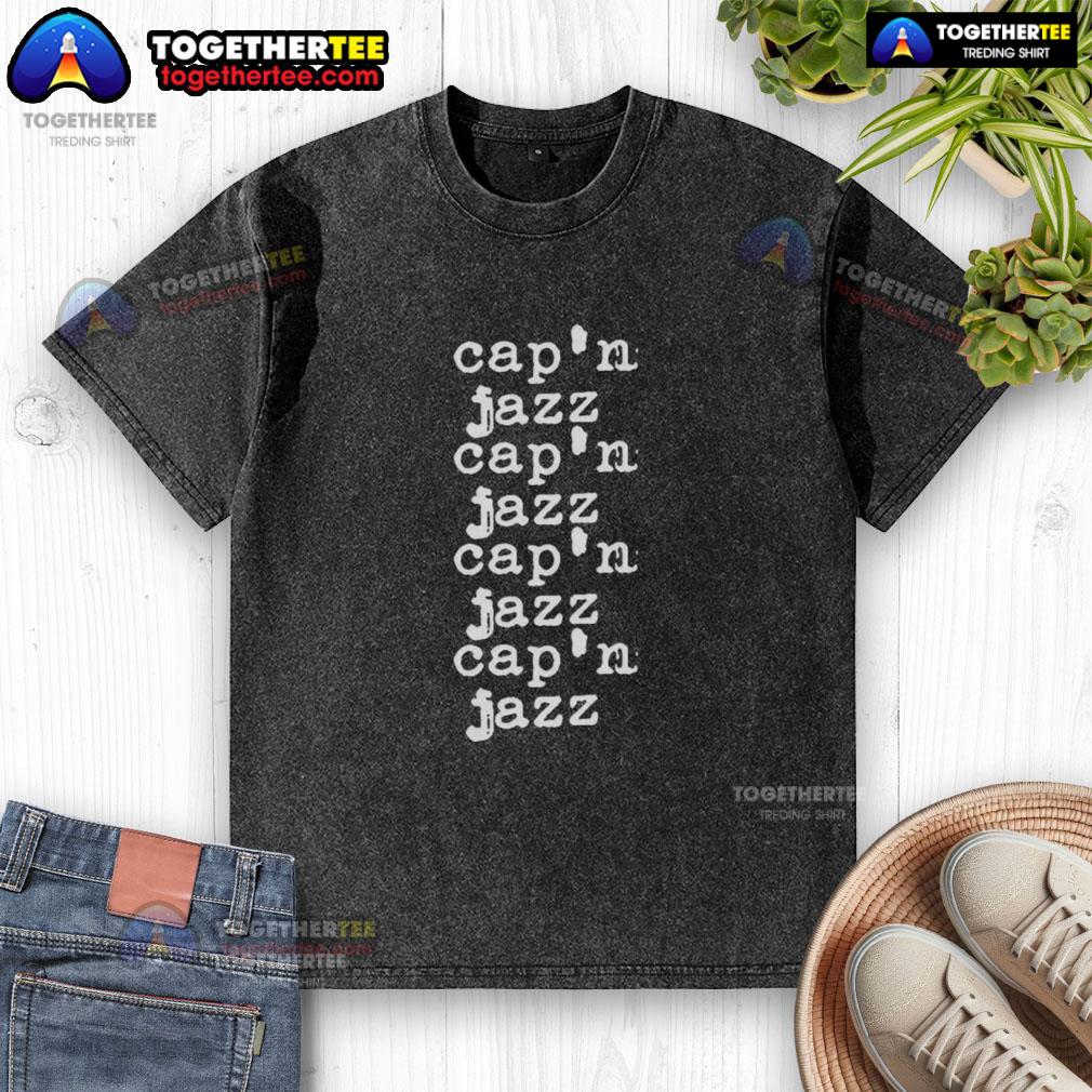 Nice Capn Jazz type washed t-shirt featuring a vintage-inspired design in soft, faded fabric for a casual look.