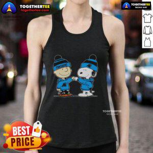 Nice Carolina Panthers Snoopy and Charlie Brown Best Friends tank top featuring playful graphics for fans.