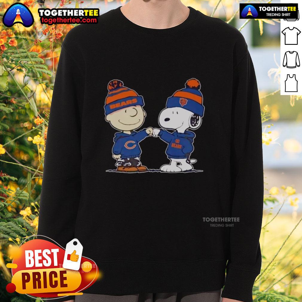 Nice Chicago Bears Snoopy and Charlie Brown Best Friends sweatshirt featuring colorful cartoon graphics for fans.