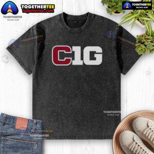 Nice Cig Ten logo on a stylish washed t-shirt, perfect for casual wear and showcasing trendy fashion.
