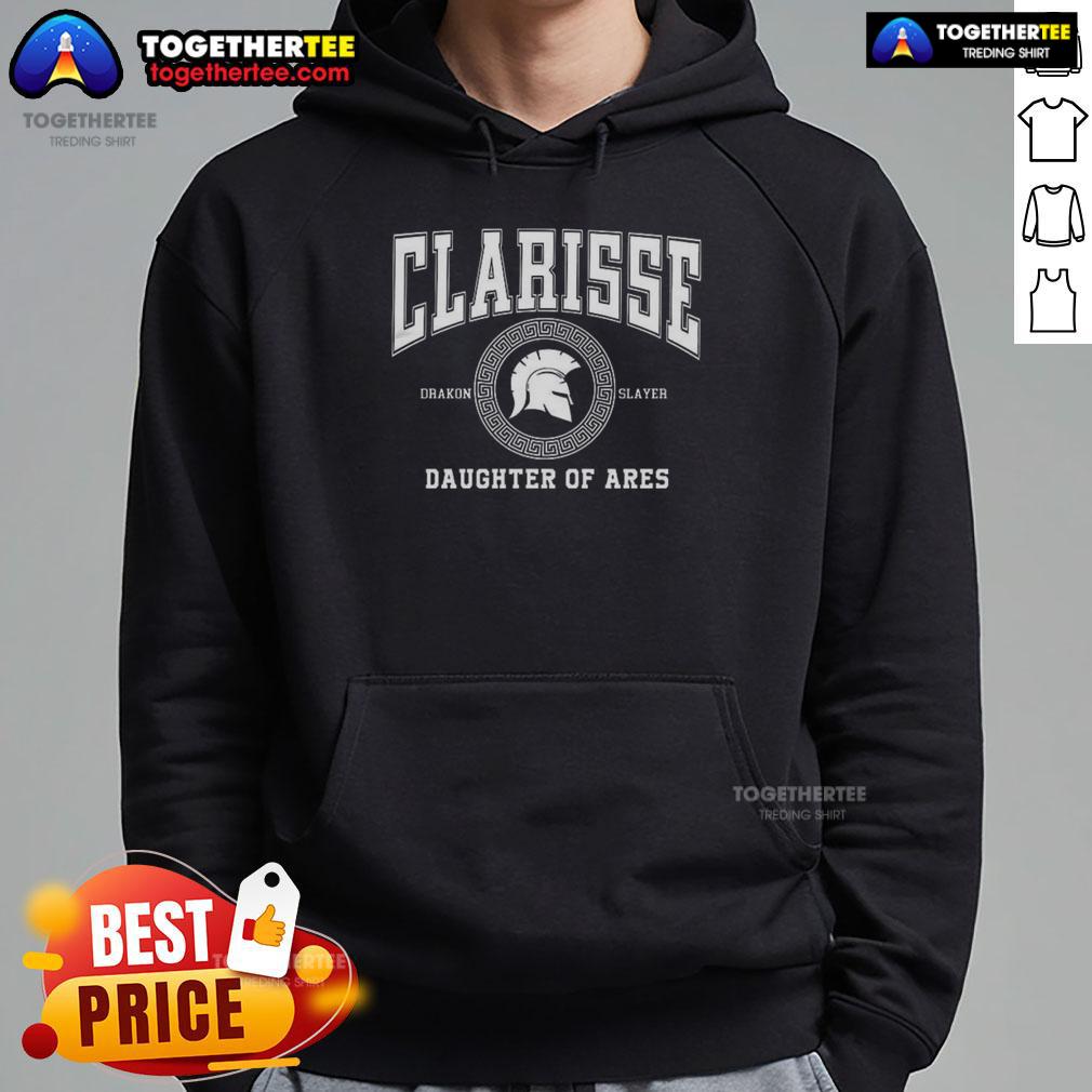 Alt Text: Nice Clarisse Daughter of Ares Battle Ready Hoodie featuring a bold design and warrior-inspired graphics.