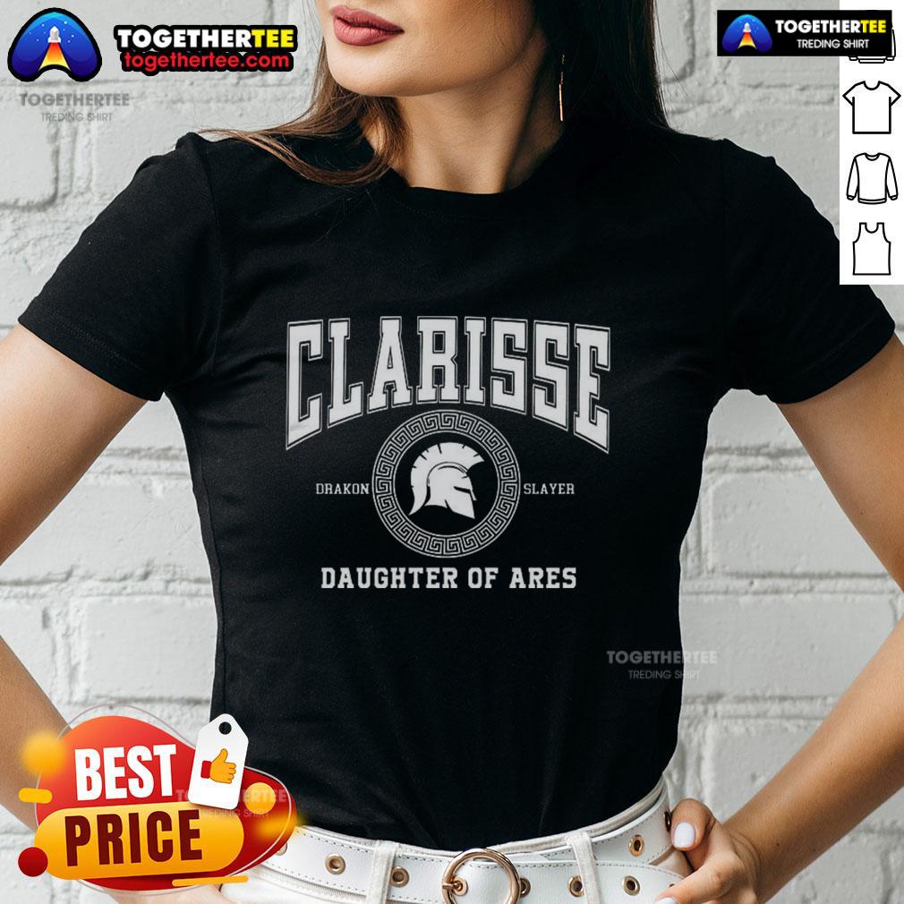 Nice Clarisse Daughter of Ares battle-ready ladies tee featuring a fierce design perfect for strong women.