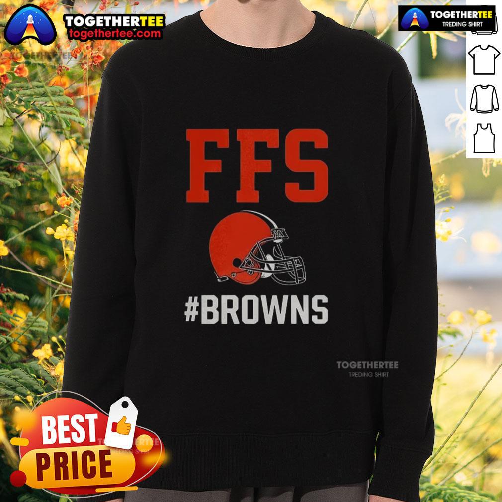 Cleveland Browns FFS helmet sweatshirt featuring bold team colors and logo, perfect for fans and game day wear.