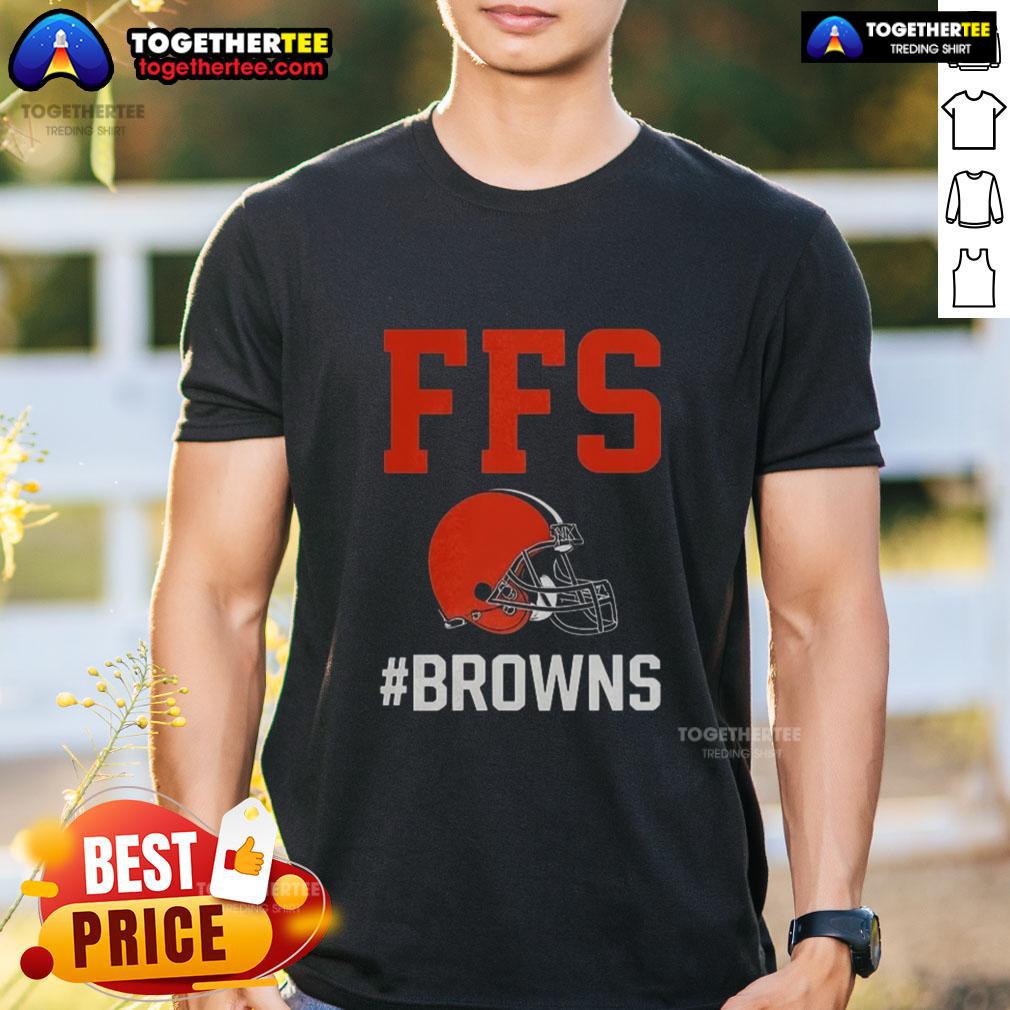 Nice Cleveland Browns FFS helmet T-shirt featuring a bold design, perfect for fans showcasing team spirit and style.