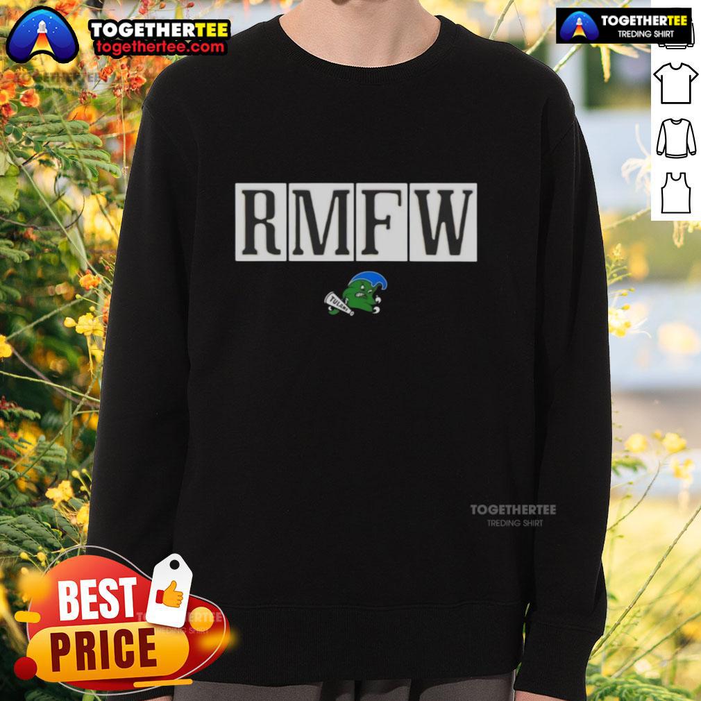 Alt Text: Nice Jon Sumrall RMFW Tulane Green Wave sweatshirt featuring vibrant colors and stylish design for fans.