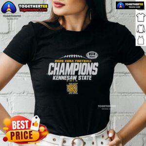 Nice Kennesaw State Owls C-USA Champs 2025 football locker room ladies' tee showcasing team pride and spirit.