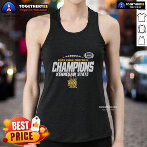 2025 Kennesaw State Owls C-USA Champs football locker room tank top featuring team colors and logo.