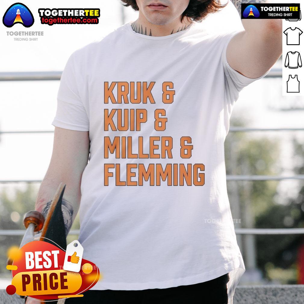 Nice Kruk and Kuip and Miller and Flemming T-Shirt featuring vibrant graphics of popular sports figures.