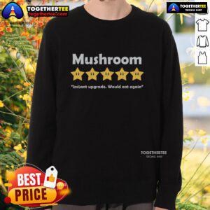 Cozy Mario sweatshirt featuring Nice Mushroom design, perfect for gamers; review highlights instant upgrade and wearability.