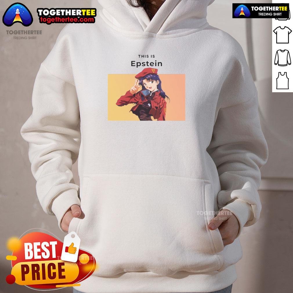 Alt Text: Stylish Misato Katsuragi hoodie featuring vibrant colors and anime design, perfect for fans of Nice-This-Is-Epstein.