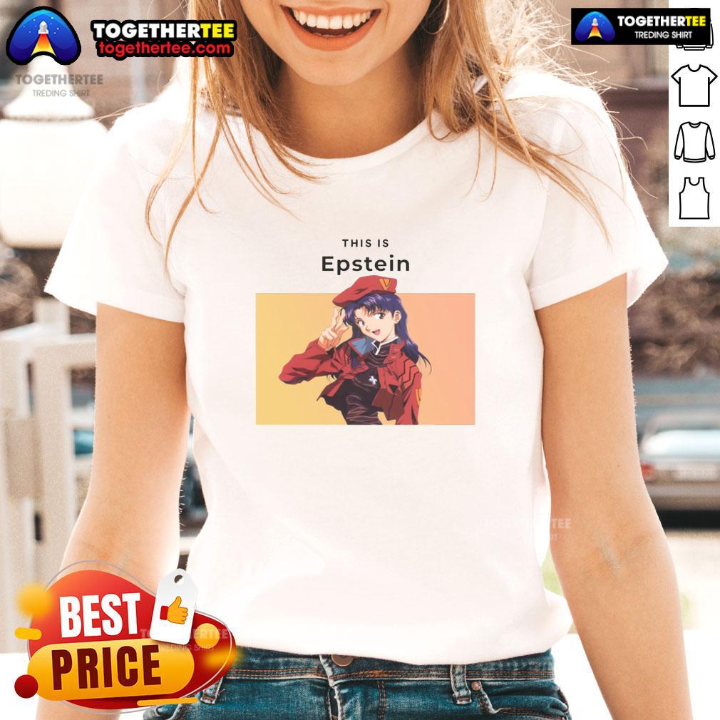 Stylish Misato Katsuragi ladies tee featuring vibrant design, perfect for anime fans and casual wear.