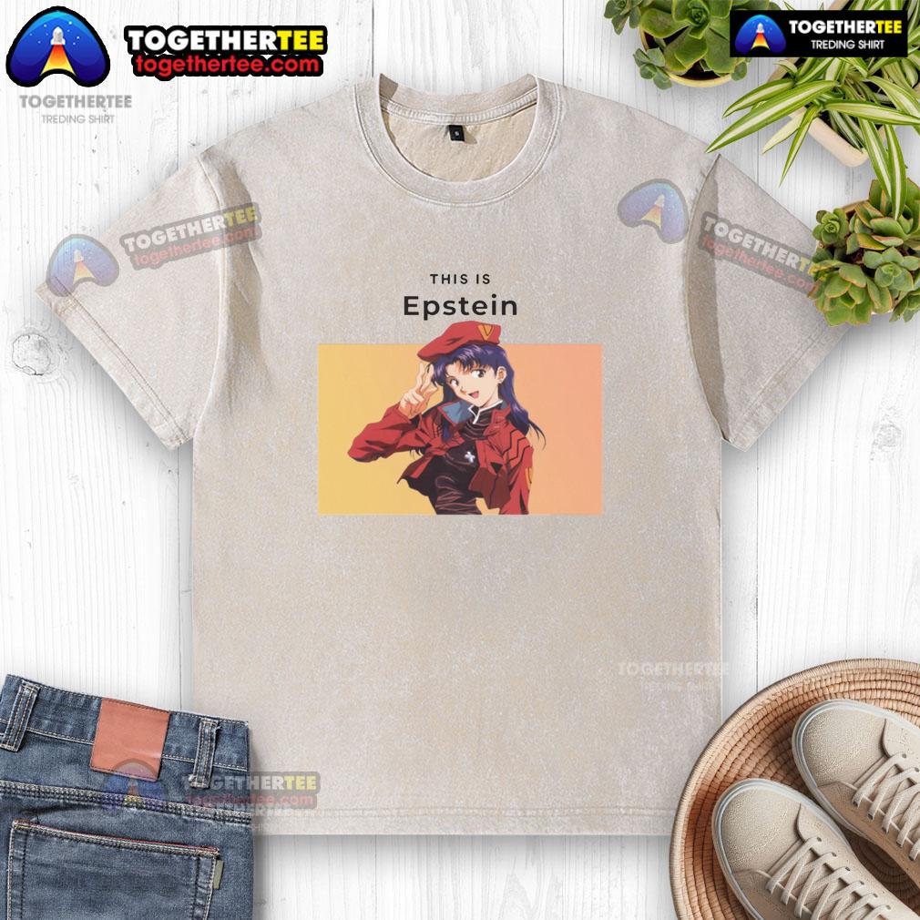 Nice Epstein Misato Katsuragi washed t-shirt featuring vibrant anime design and comfortable fit for casual wear.