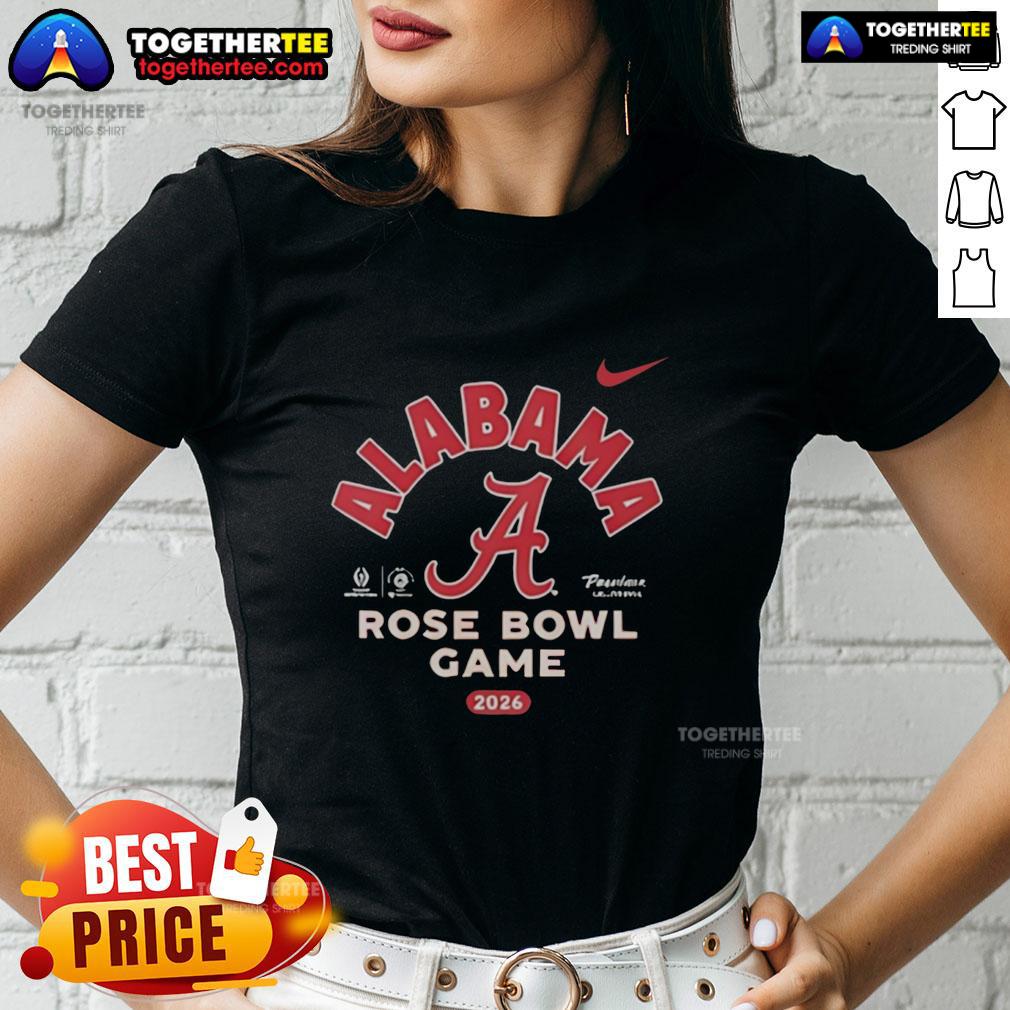 Official Alabama Crimson Tide Football Rose Bowl Game 2026 ladies tee featuring team colors and logo for passionate fans.
