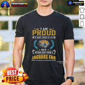 Alt Text: Official I Am Proud Of Many Things T-Shirt for Jacksonville Jaguars fans, showcasing team spirit and pride.