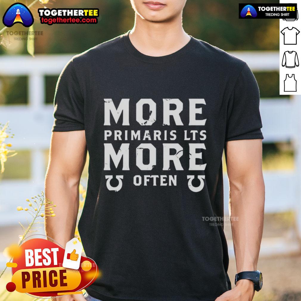 Official More Primaris Lts More Often T-Shirt featuring bold graphics and vibrant colors, perfect for Warhammer fans.