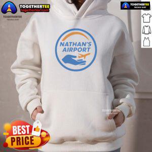 Official Nathan's Airport Logo Hoodie featuring a stylish design, perfect for travel enthusiasts and casual wear.