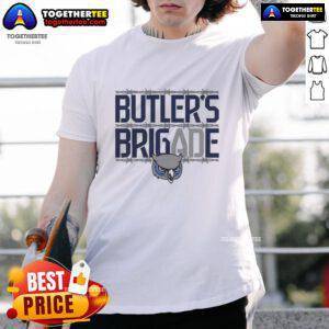Official Owls Olathe West Football Butler's Brigade T-Shirt design featuring team colors and logo for fans and supporters.