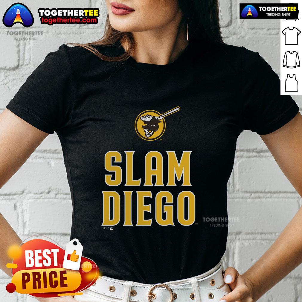 Official San Diego Padres Brown Slam Diego Ladies Tee showcasing team spirit and style for female fans.