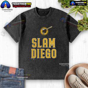 Official San Diego Padres Brown Slam Diego Washed T-Shirt featuring team logo and stylish design for fans.