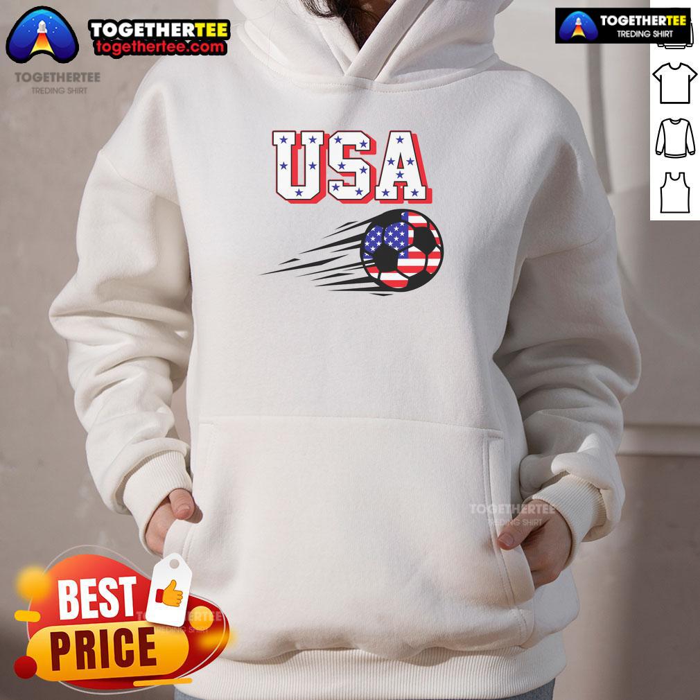 Official USA Soccer Fan Hoodie featuring vibrant colors and team logo, perfect for showing support during games.