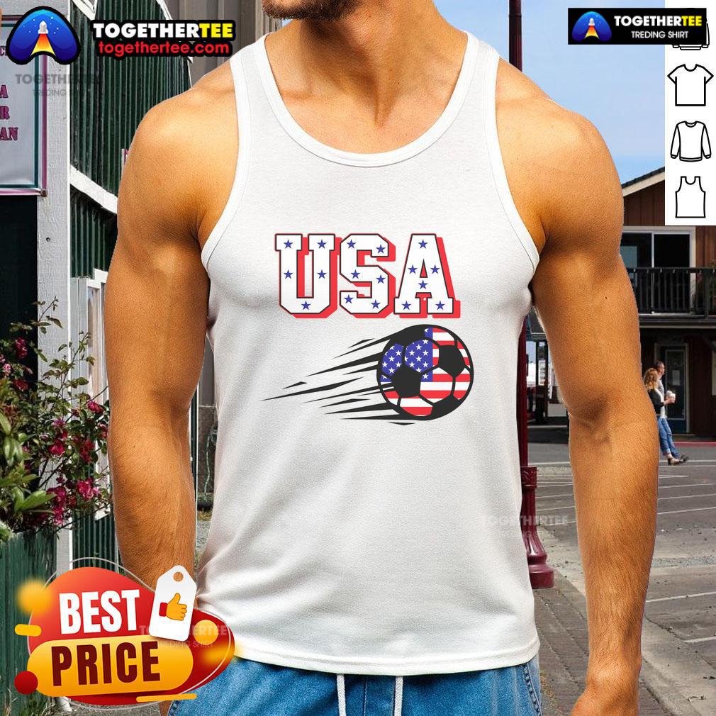 Official USA Soccer Fan Tank Top featuring vibrant colors and a stylish design for passionate soccer supporters.