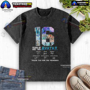 Original 16 Years Avatar Movies 3 Thank You For The Memories signatures washed t-shirt design