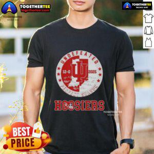 Original 2025 Undefeated 12-0 Perfect Season Indiana Hoosiers All Signatures T-Shirt showcasing team pride and signatures.
