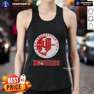 Original 2025 Undefeated 12-0 Perfect Season Indiana Hoosiers tank top featuring all signatures, perfect for fans.