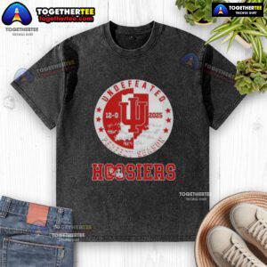 Alt Text: Original 2025 Undefeated 12-0 Perfect Season Indiana Hoosiers All Signatures Washed T-Shirt design